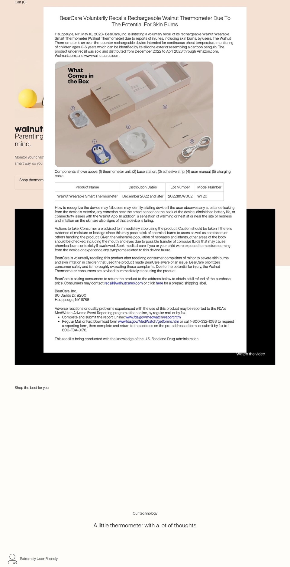 walnutcares.com shopify website screenshot