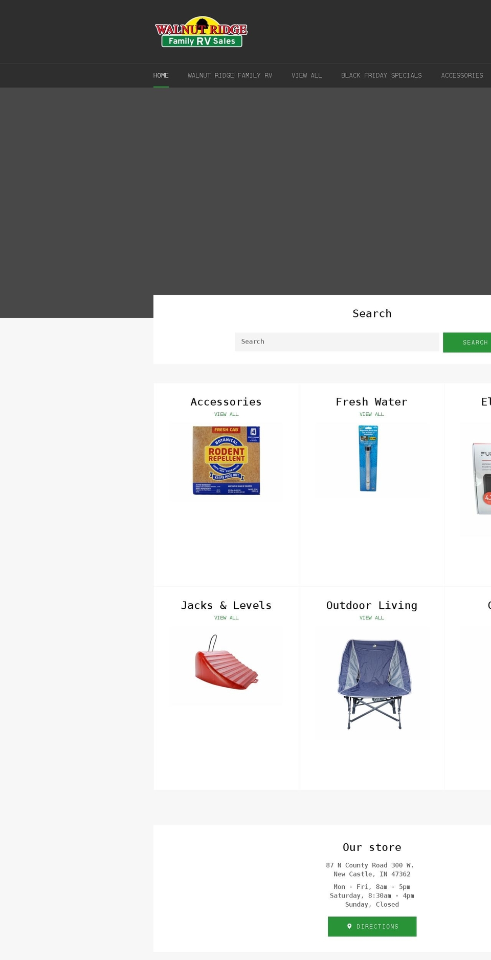 walnutridgervstore.com shopify website screenshot