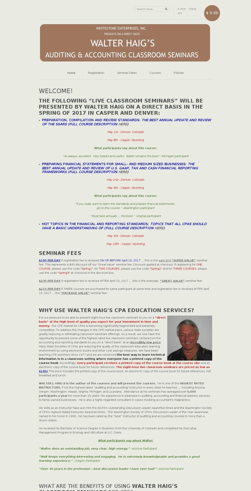 walterhaigcpe.com shopify website screenshot