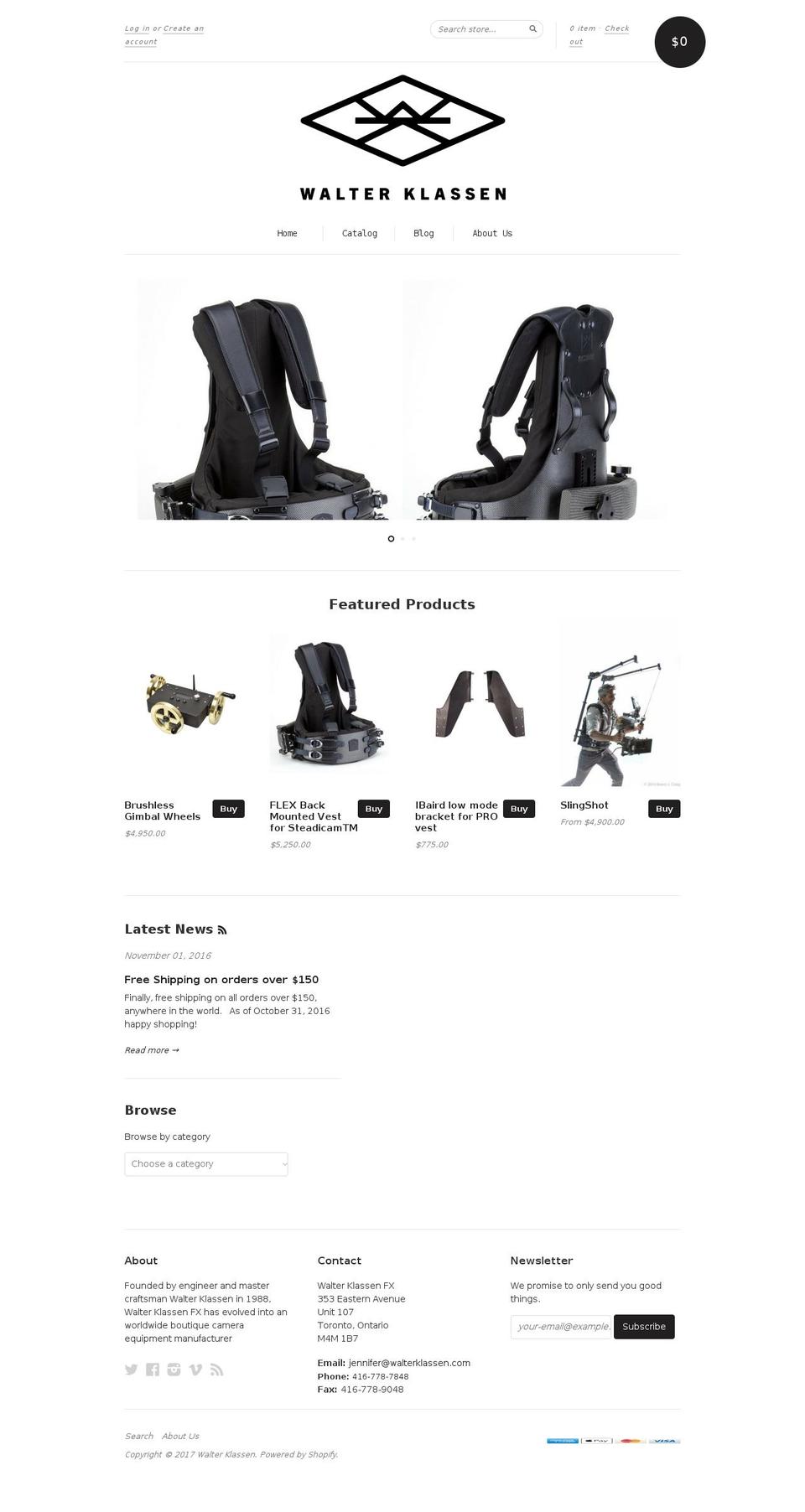 walterklassen.com shopify website screenshot