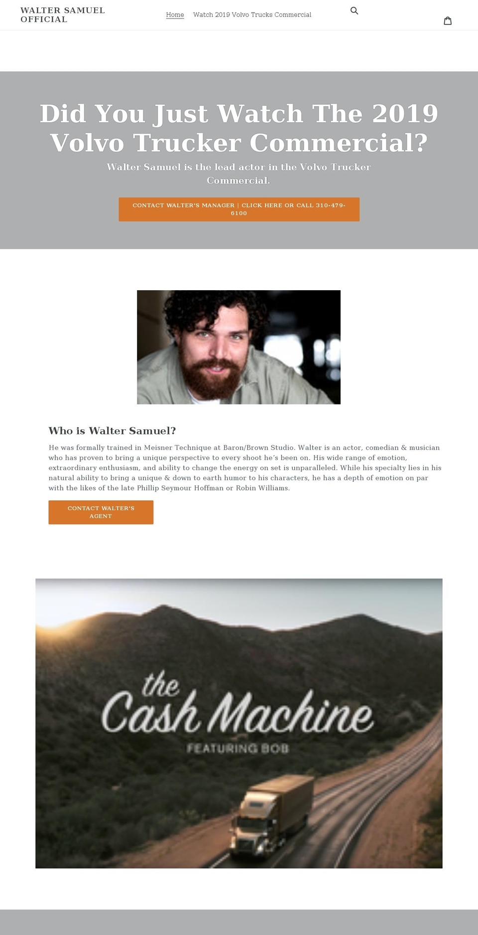 waltersamuelofficial.com shopify website screenshot