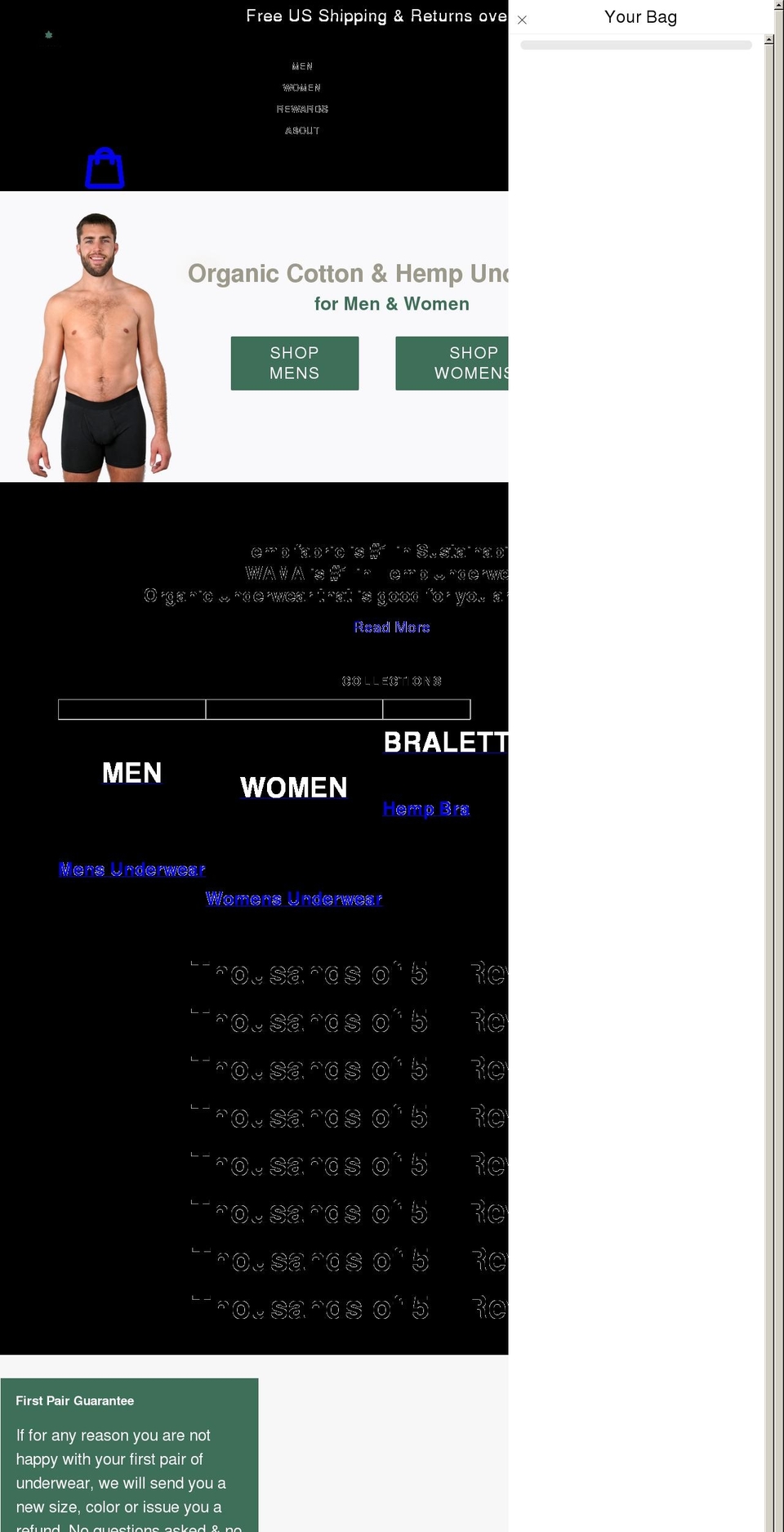 wamaunderwear.com shopify website screenshot
