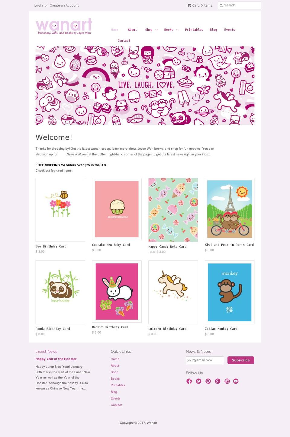 wanart.com shopify website screenshot