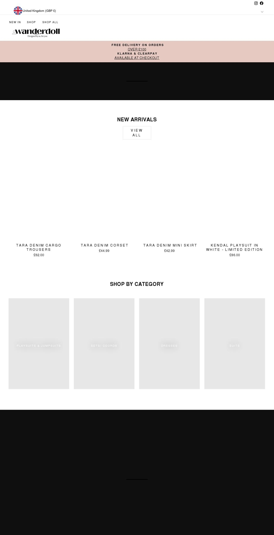 wander-doll.com shopify website screenshot