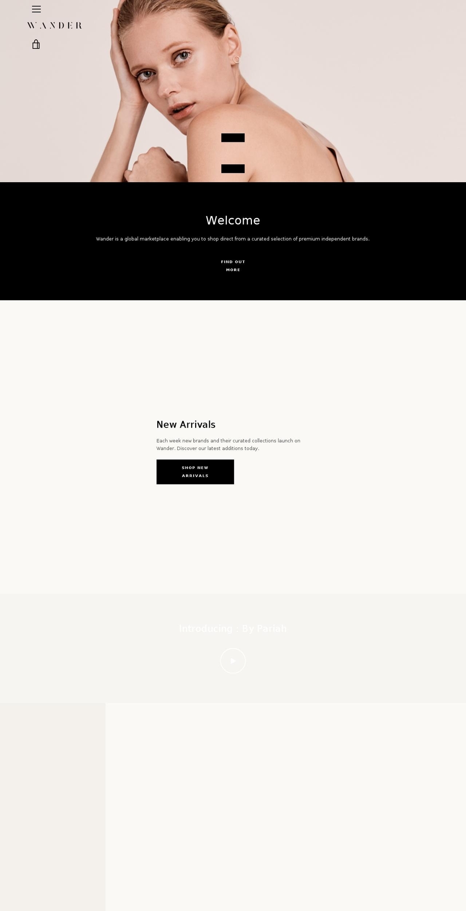 wander-store.com shopify website screenshot
