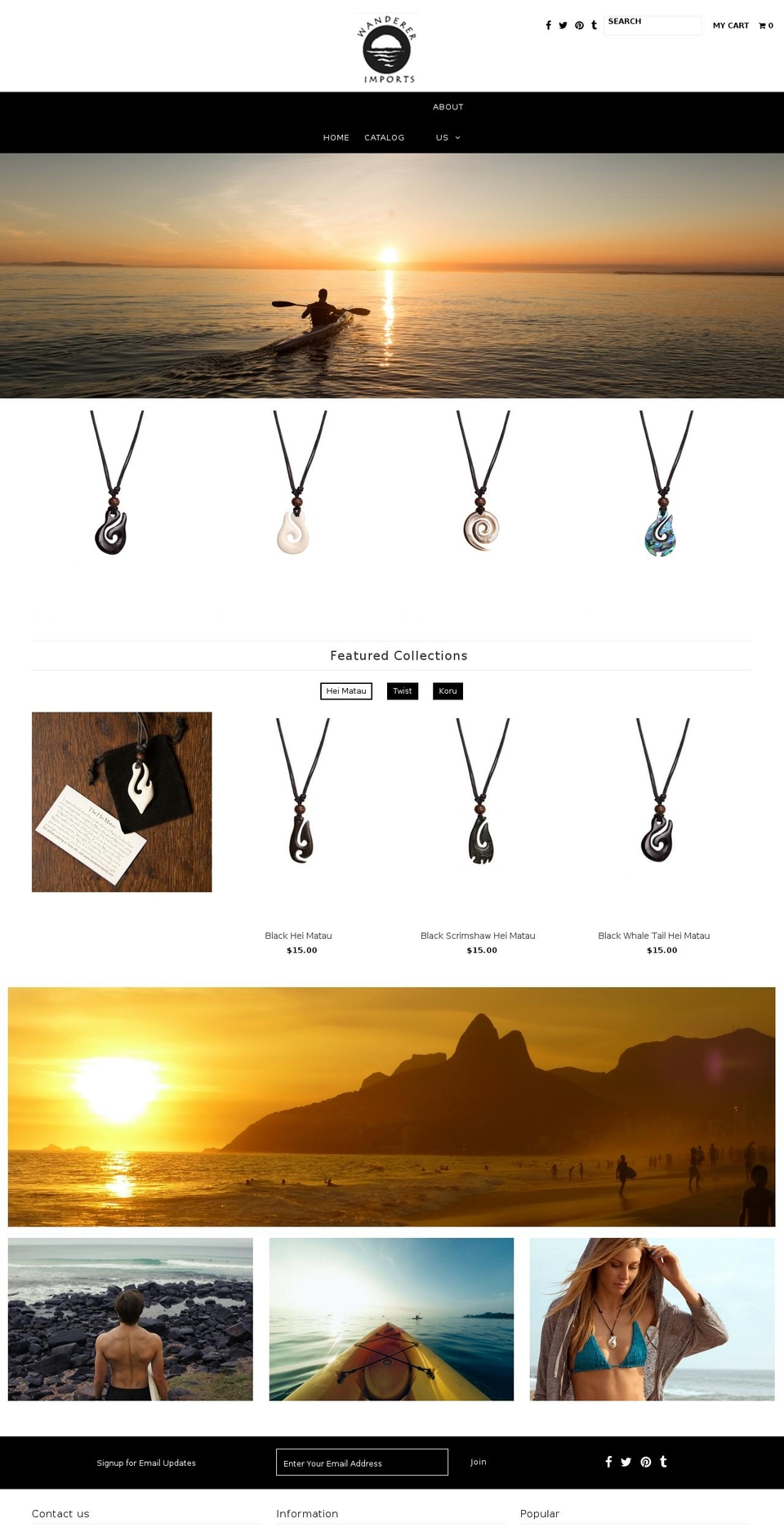 wandererimports.com shopify website screenshot