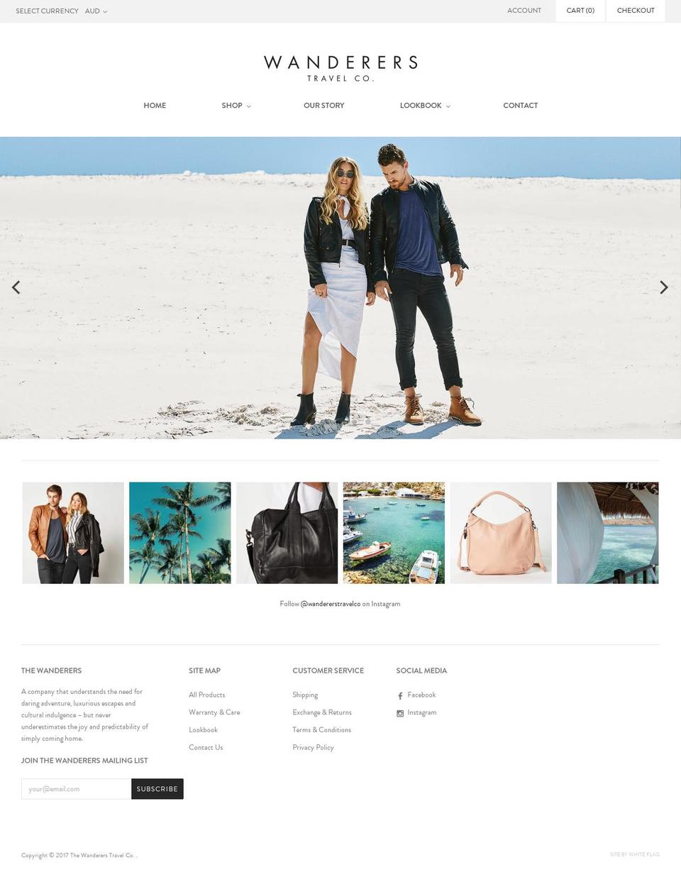 wandererstravelco.com shopify website screenshot