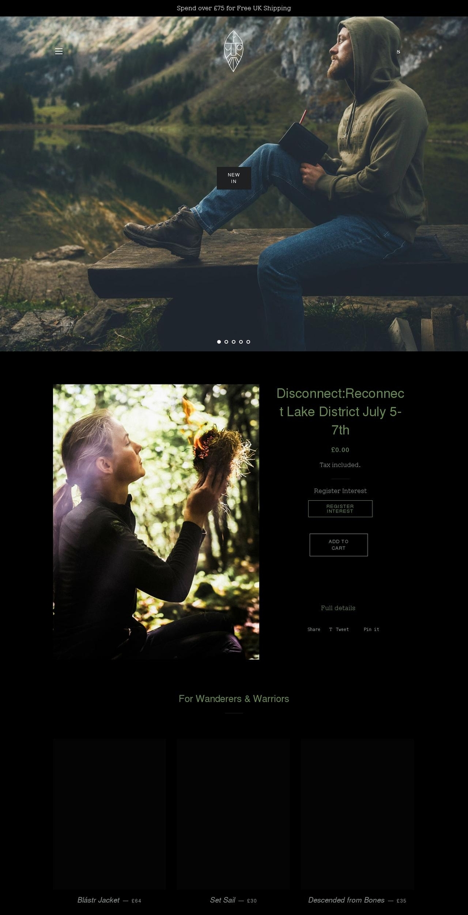 wandererswarriors.com shopify website screenshot