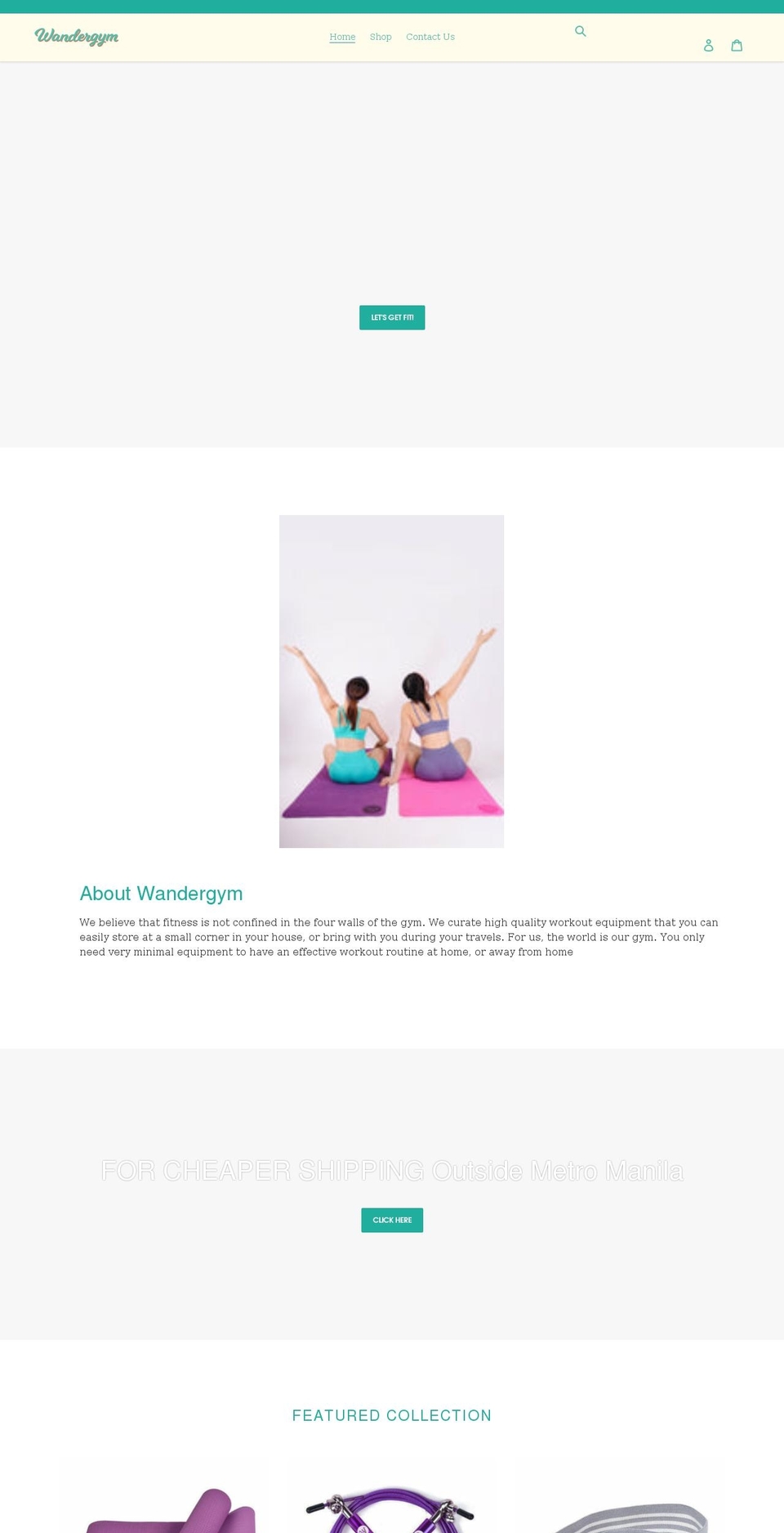 wandergym.com shopify website screenshot