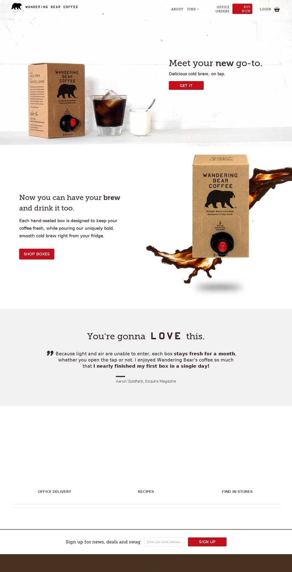 wanderingbearcoffee.com shopify website screenshot