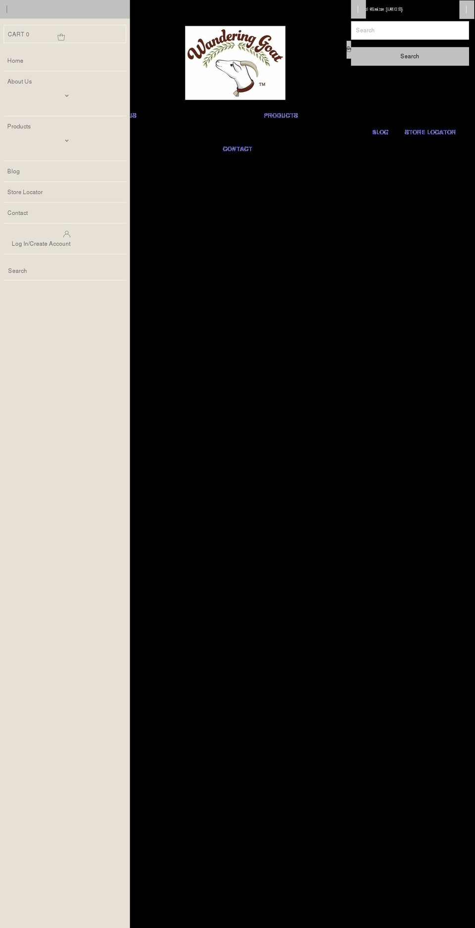 wanderinggoatmaine.com shopify website screenshot