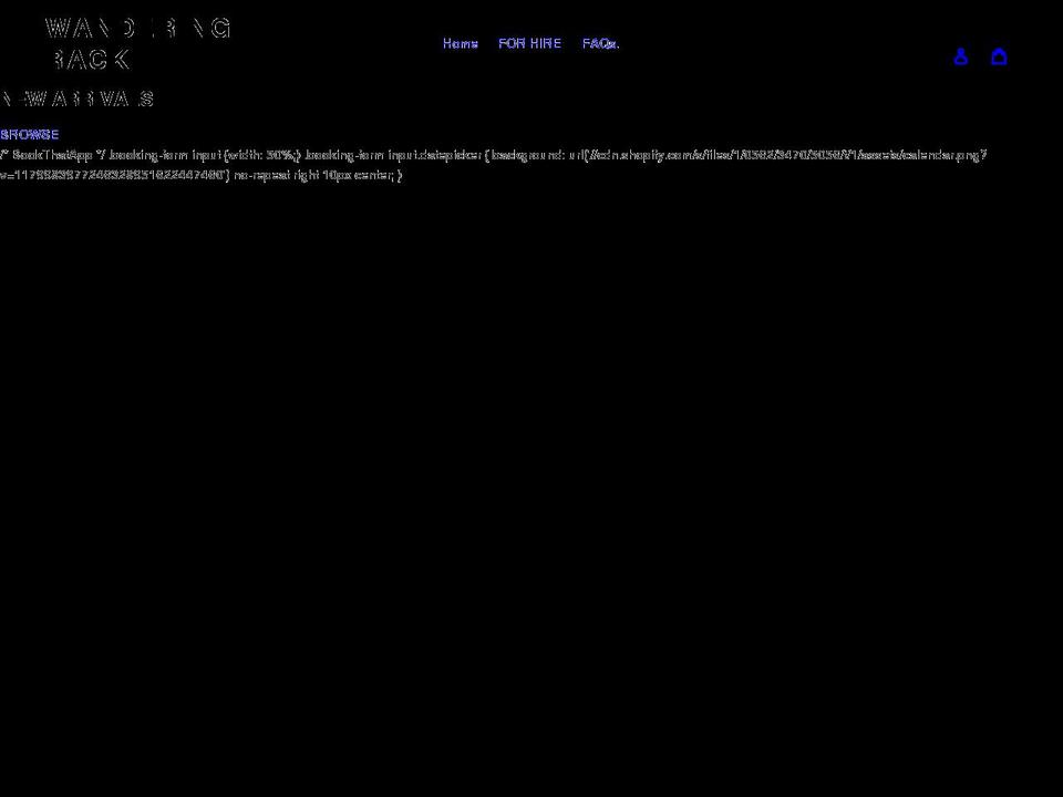 wanderingrackhire.com shopify website screenshot