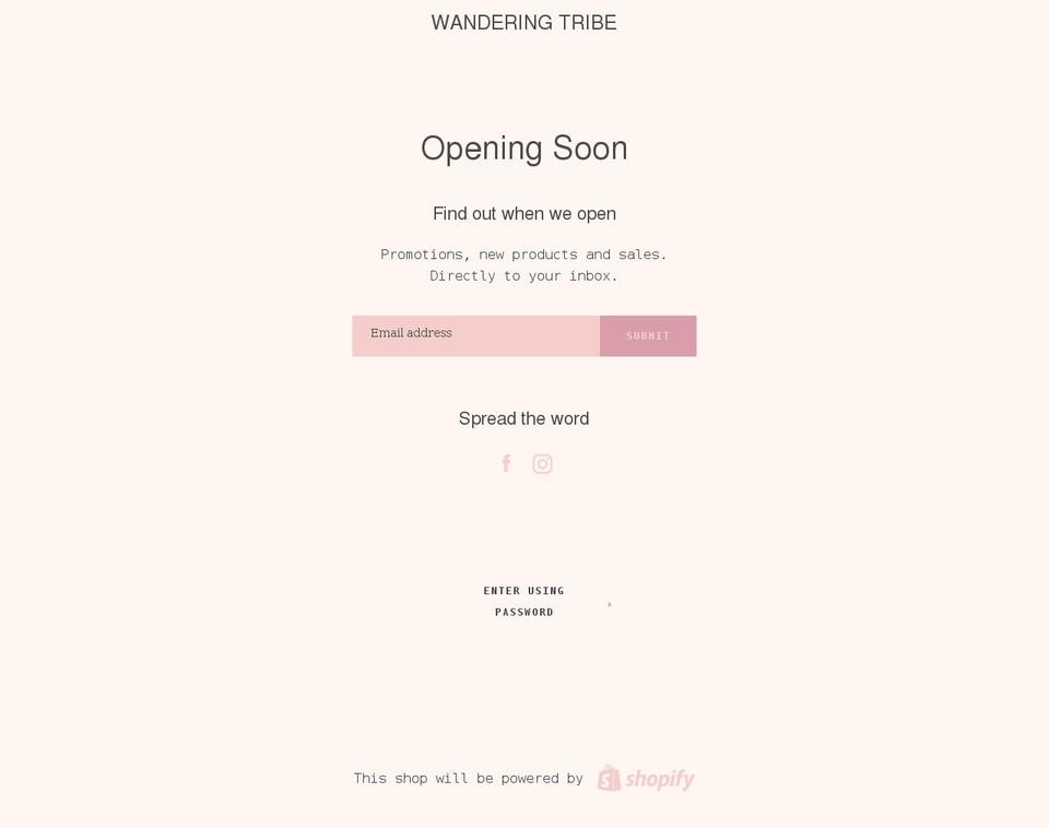 wanderingtribe.com.au shopify website screenshot