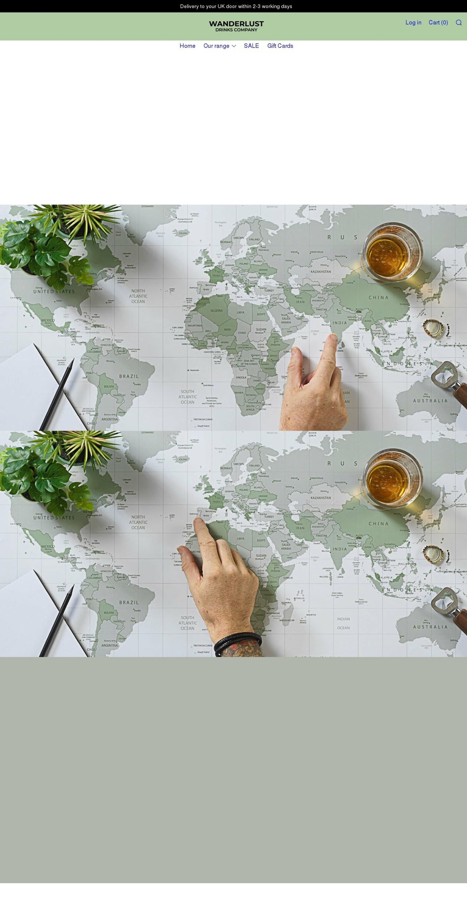 wanderlustdrinkscompany.com shopify website screenshot