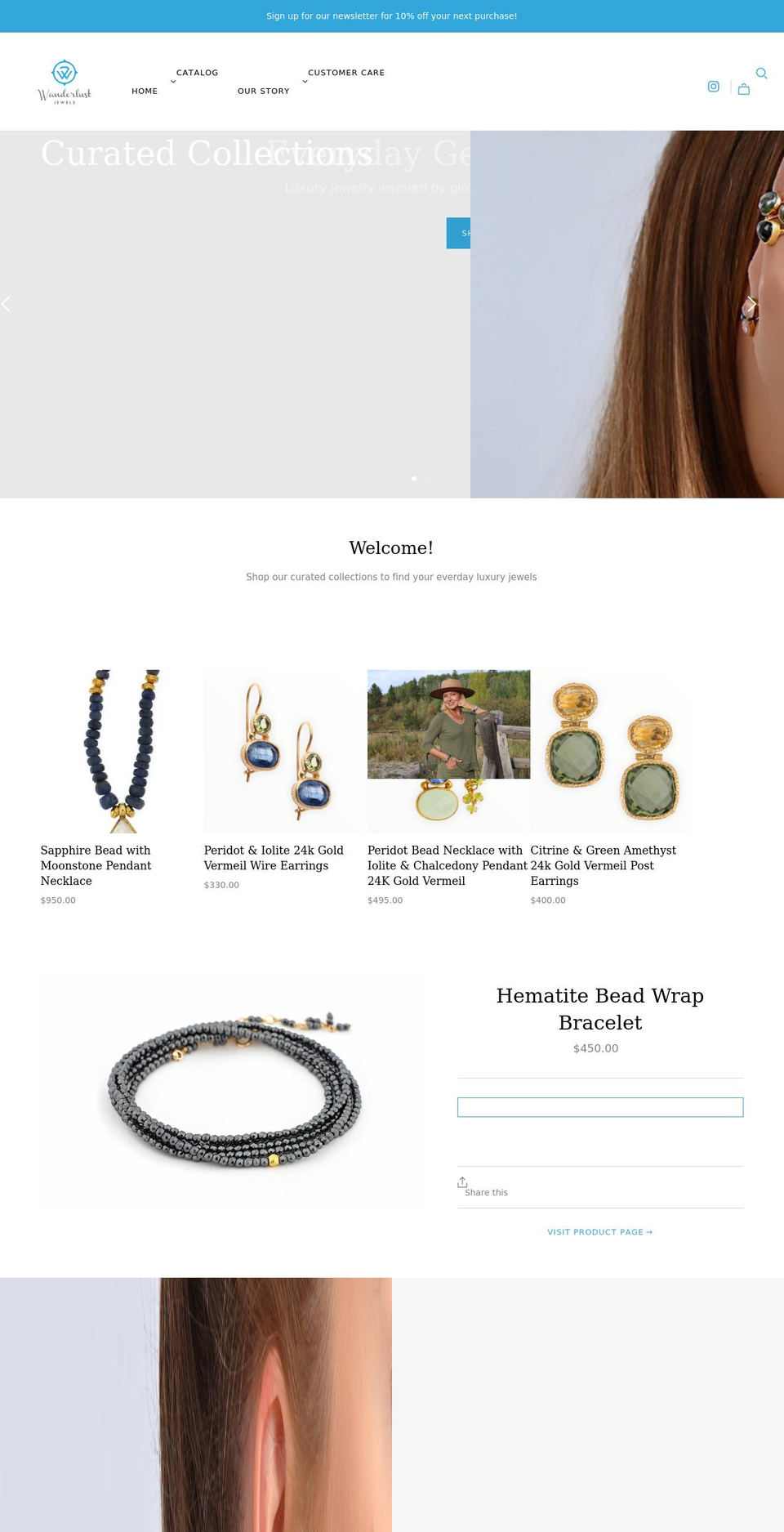 wanderlustjewels.com shopify website screenshot