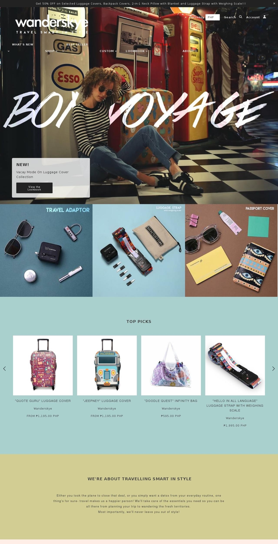 wanderskye.com shopify website screenshot