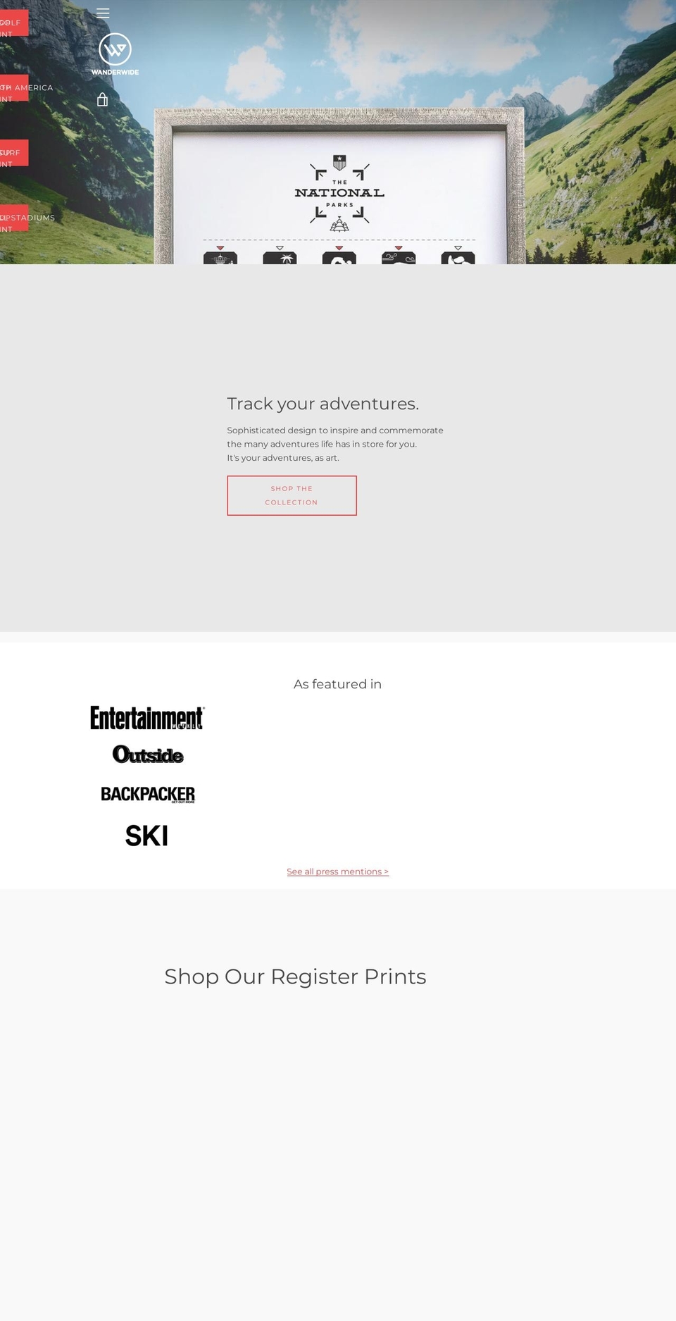 wanderwide.co shopify website screenshot