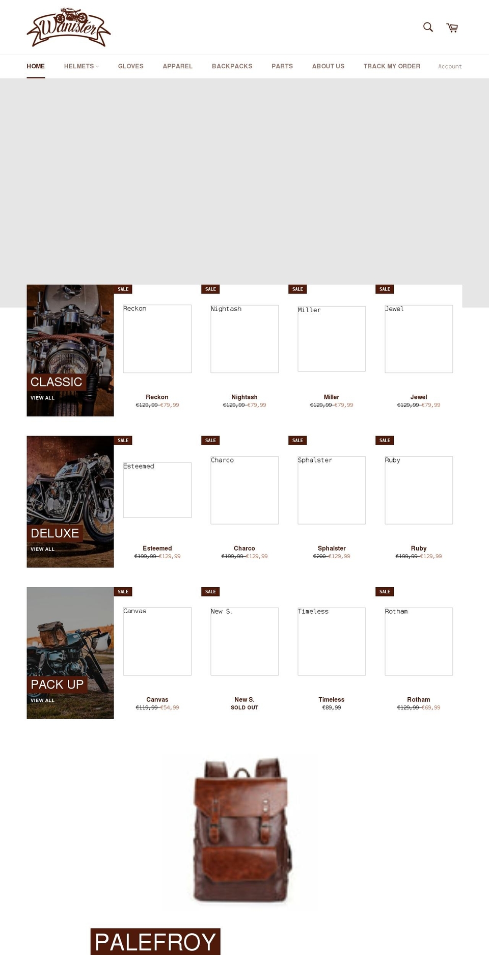 wanister.com shopify website screenshot