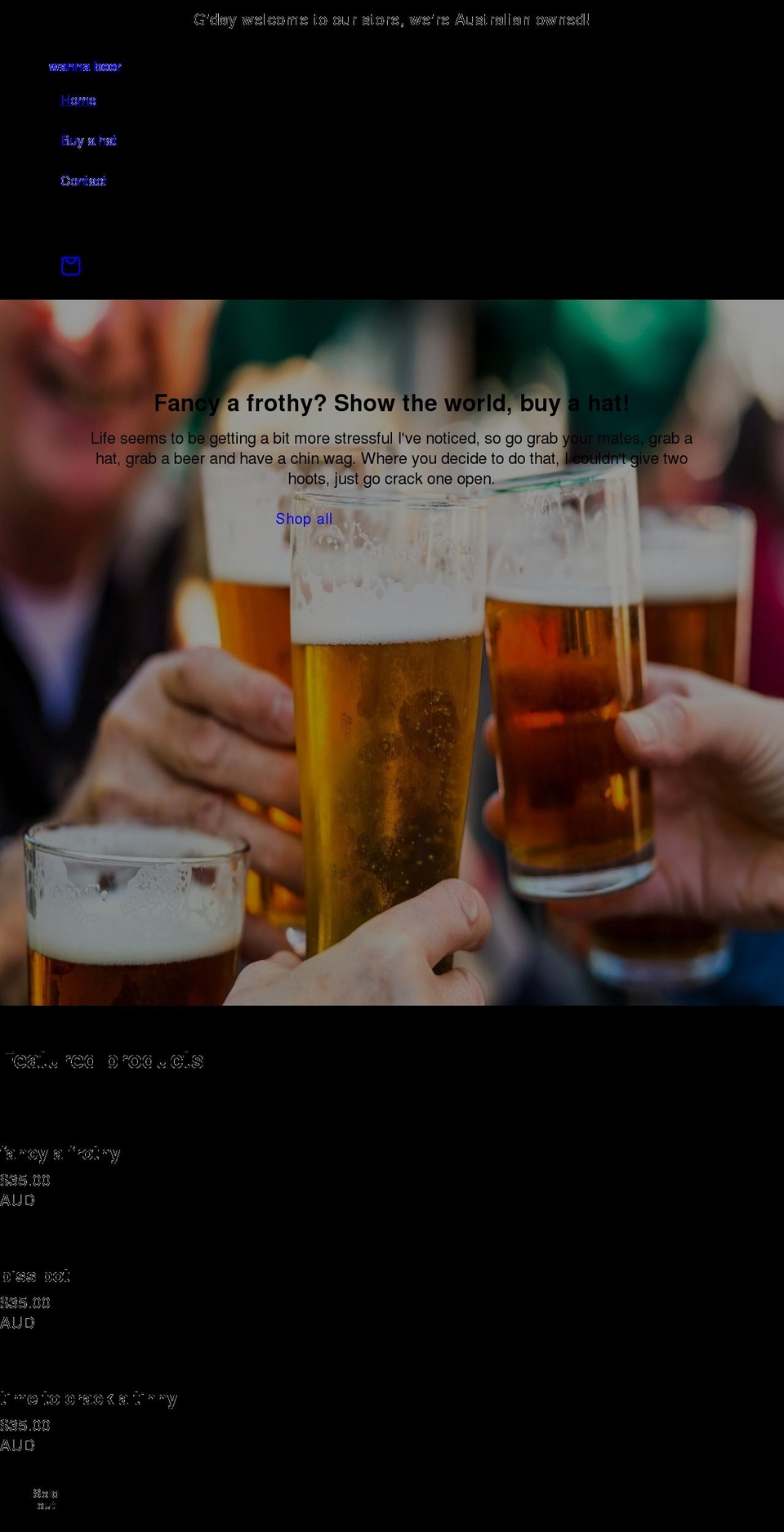 wanna.beer shopify website screenshot