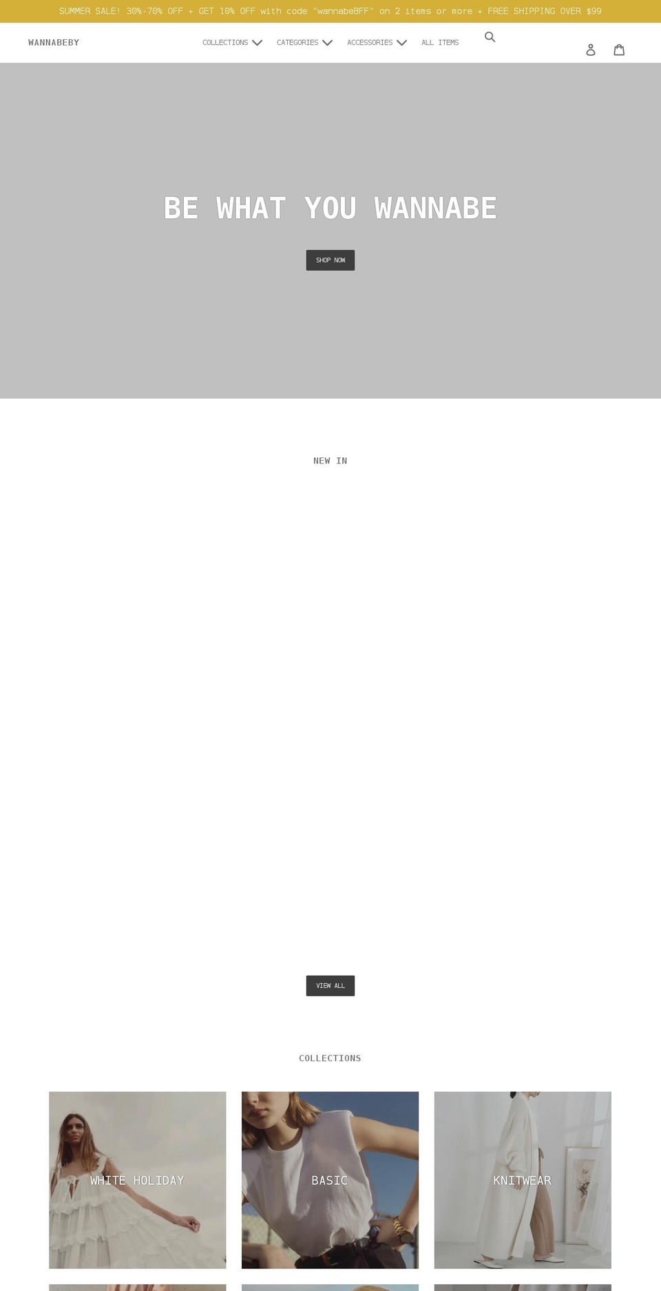 wannabeby.com shopify website screenshot