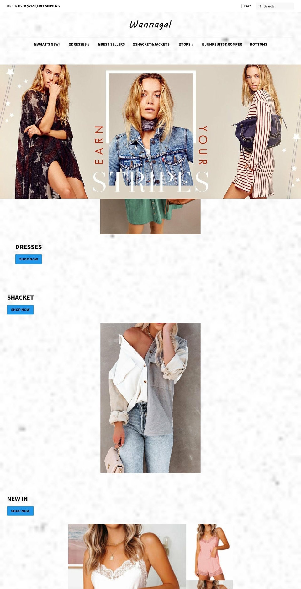 wannagal.com shopify website screenshot