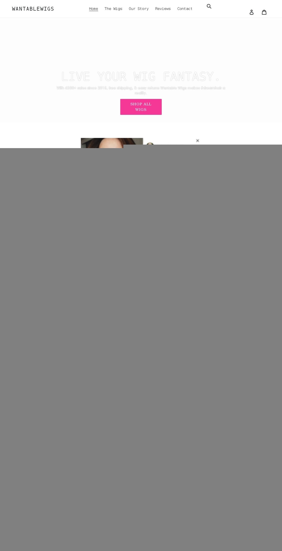 wantablewigs.com shopify website screenshot