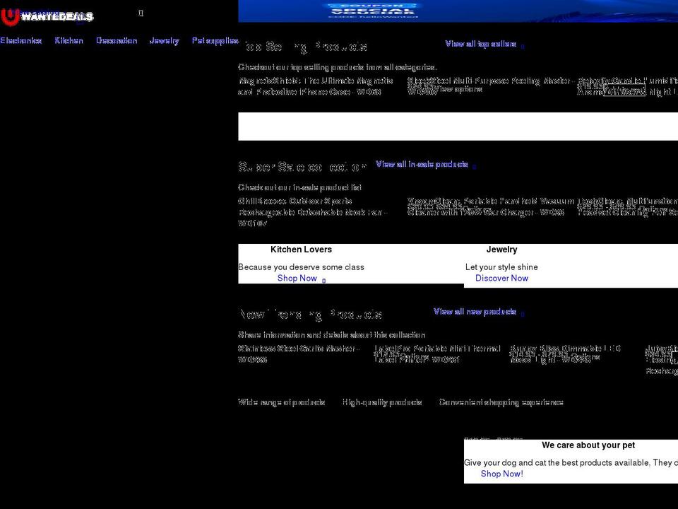 Xtra Shopify theme site example wantedeals.com