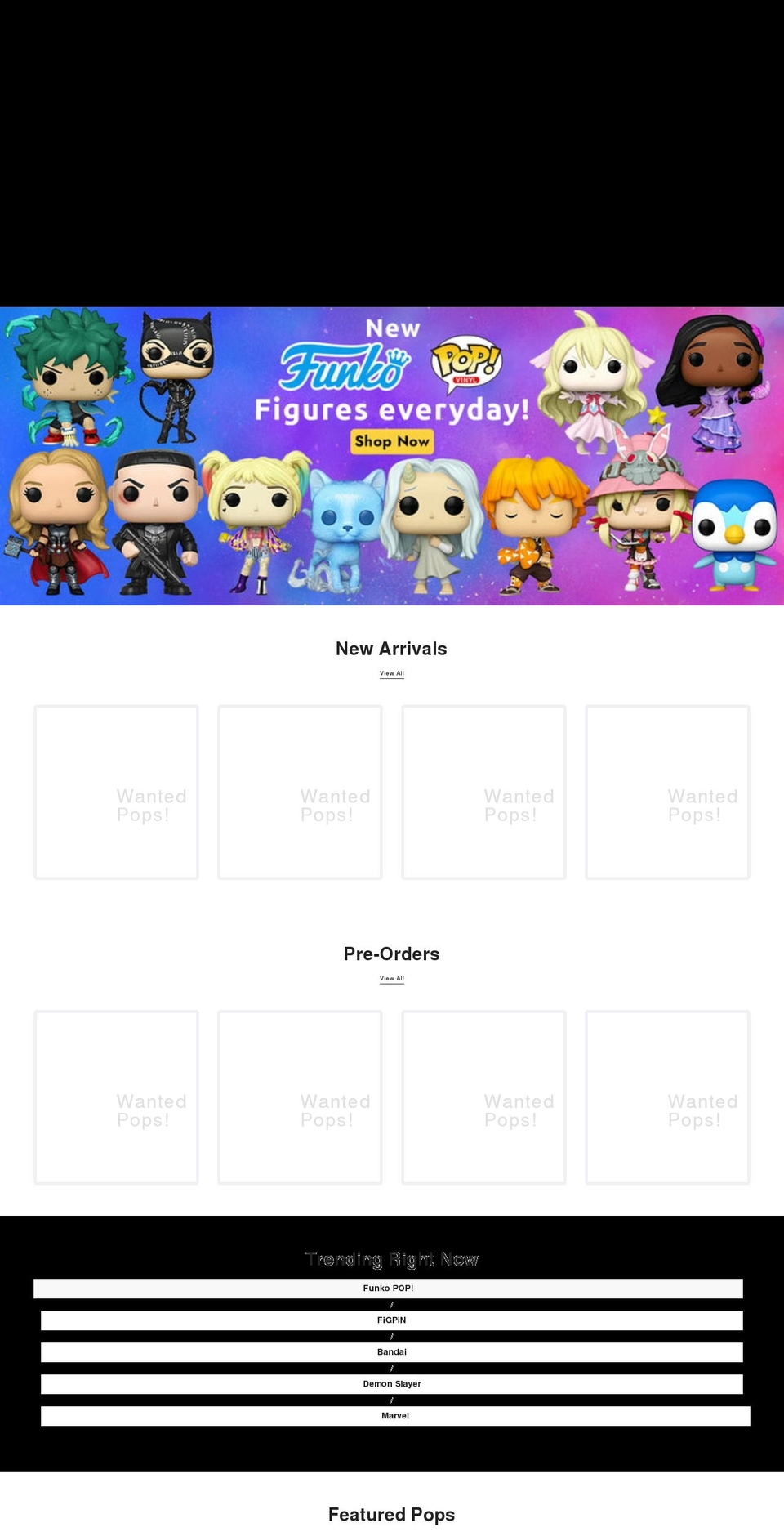 wantedpops.com shopify website screenshot