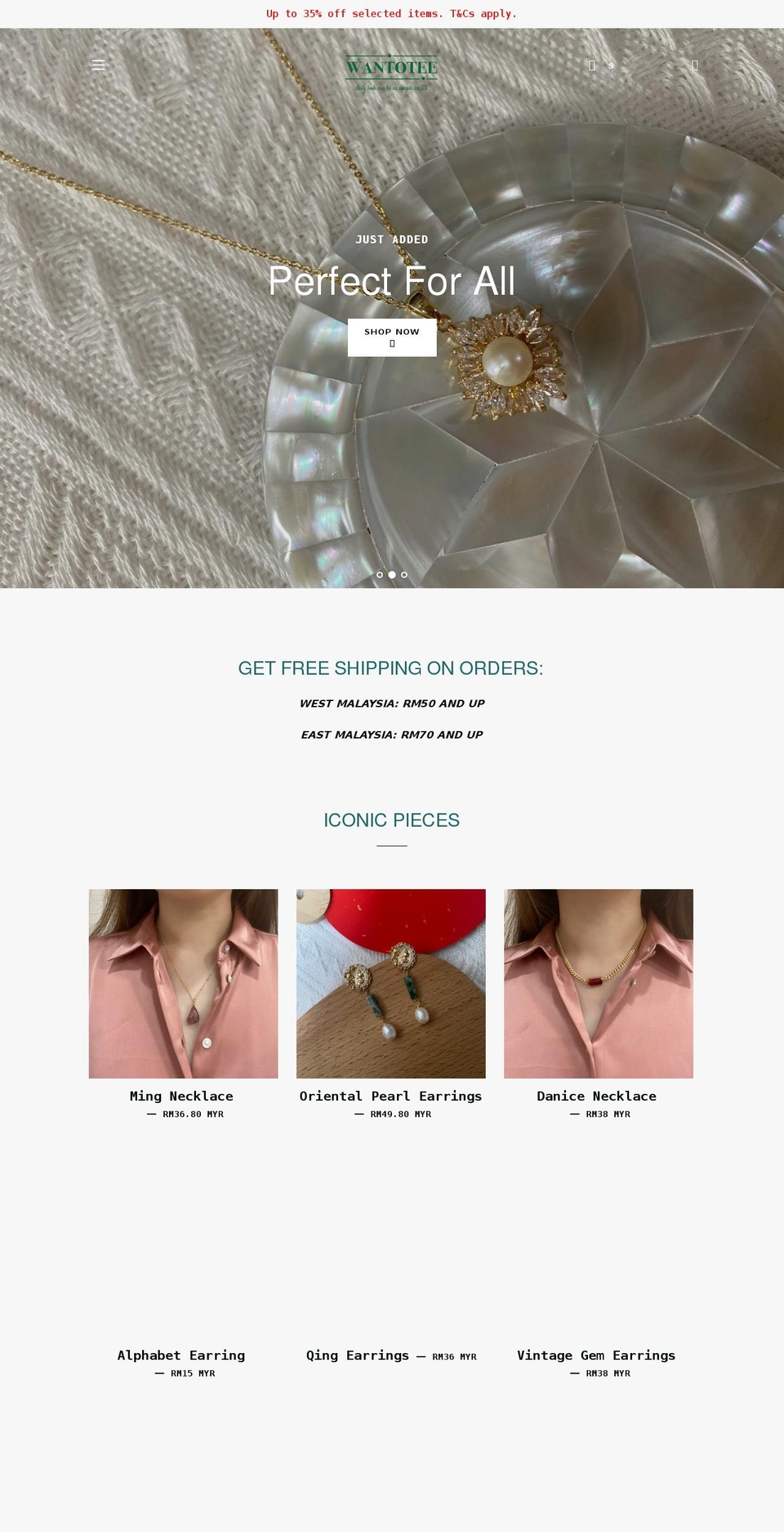 wantotee.com shopify website screenshot