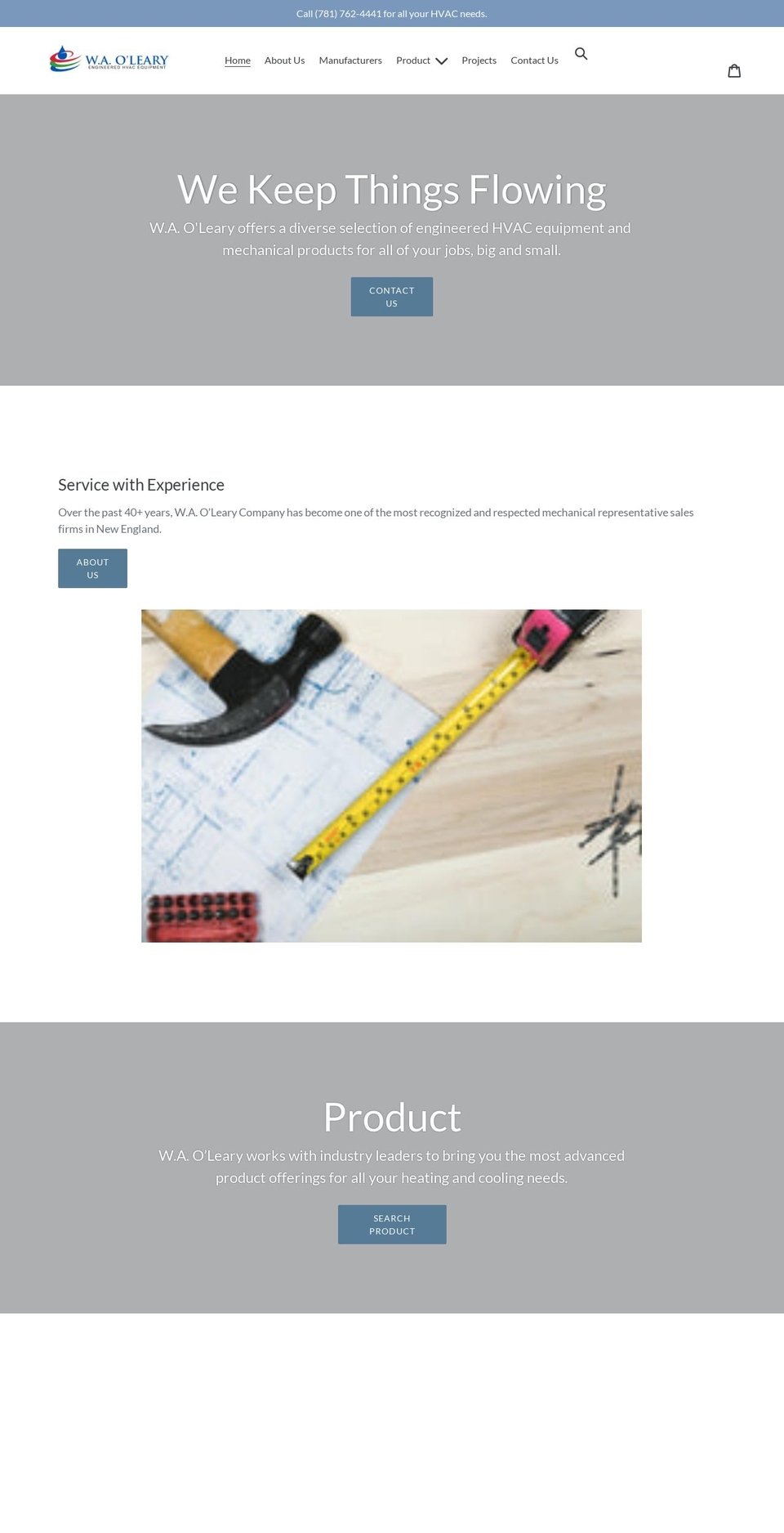 waoleary.com shopify website screenshot