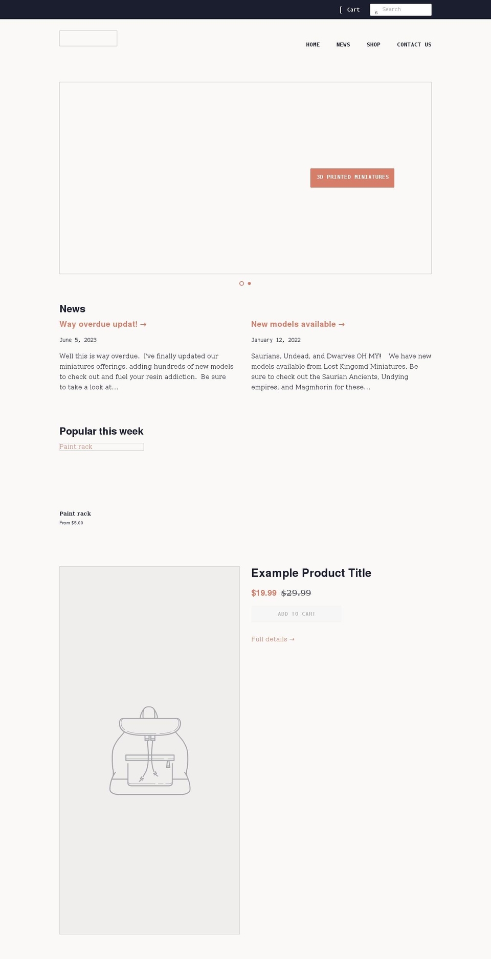 warchestcreations.com shopify website screenshot