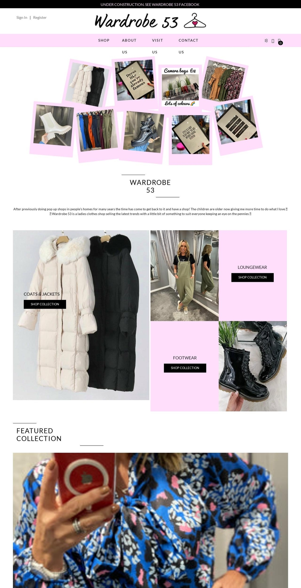wardrobe53.co.uk shopify website screenshot