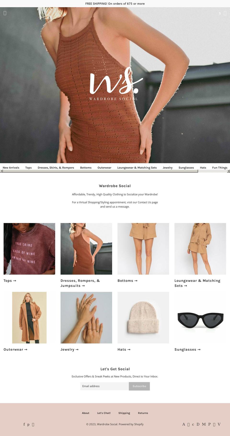 wardrobesocial.com shopify website screenshot
