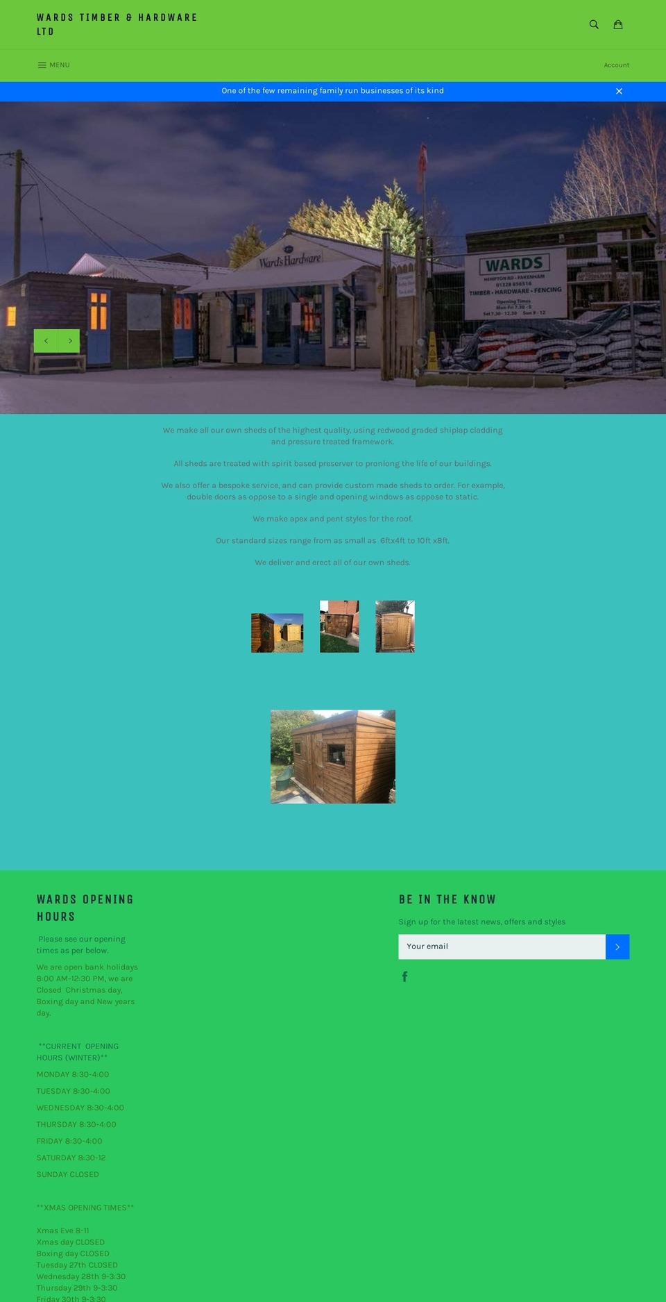 wardstimber.co.uk shopify website screenshot