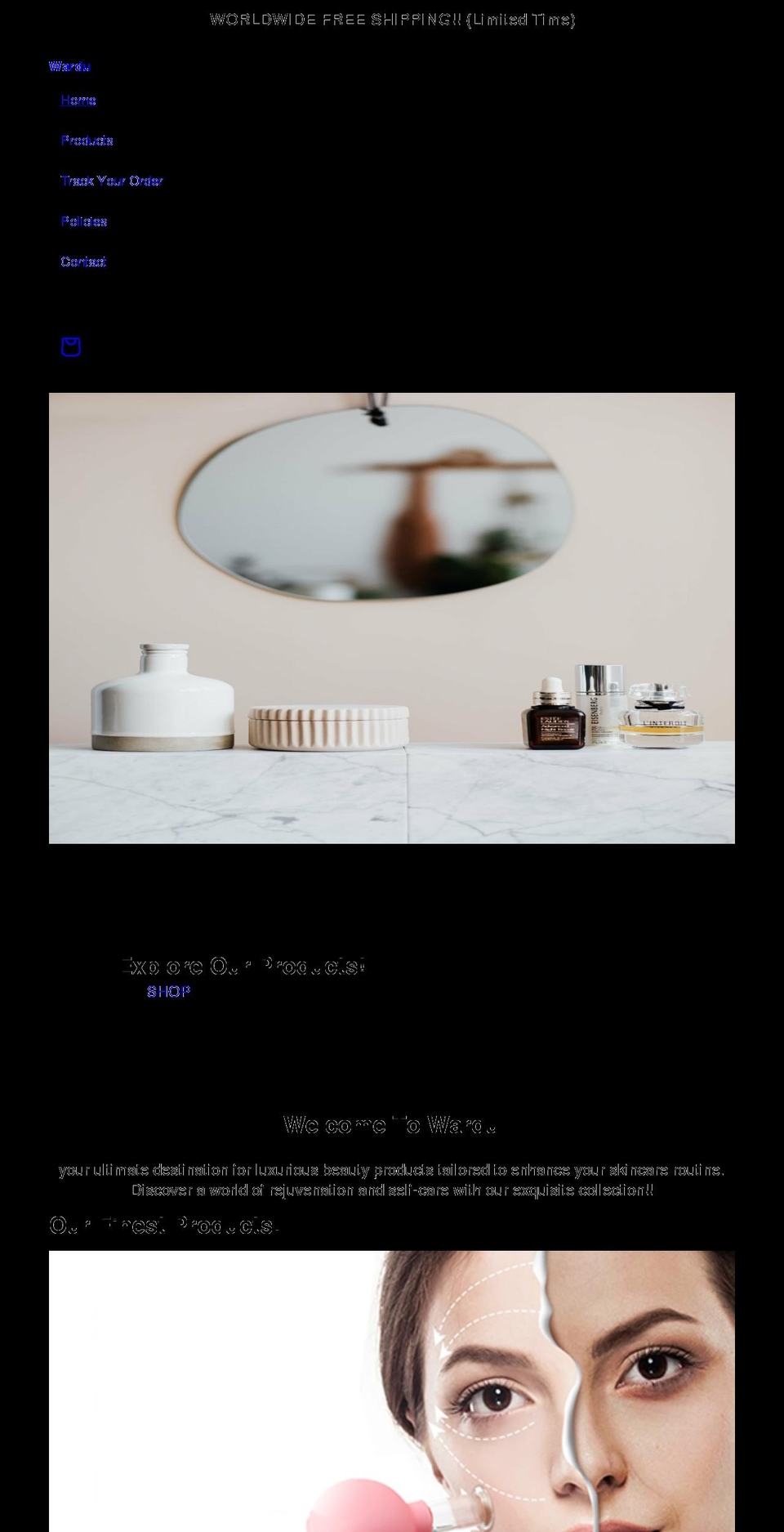 wardu.net shopify website screenshot