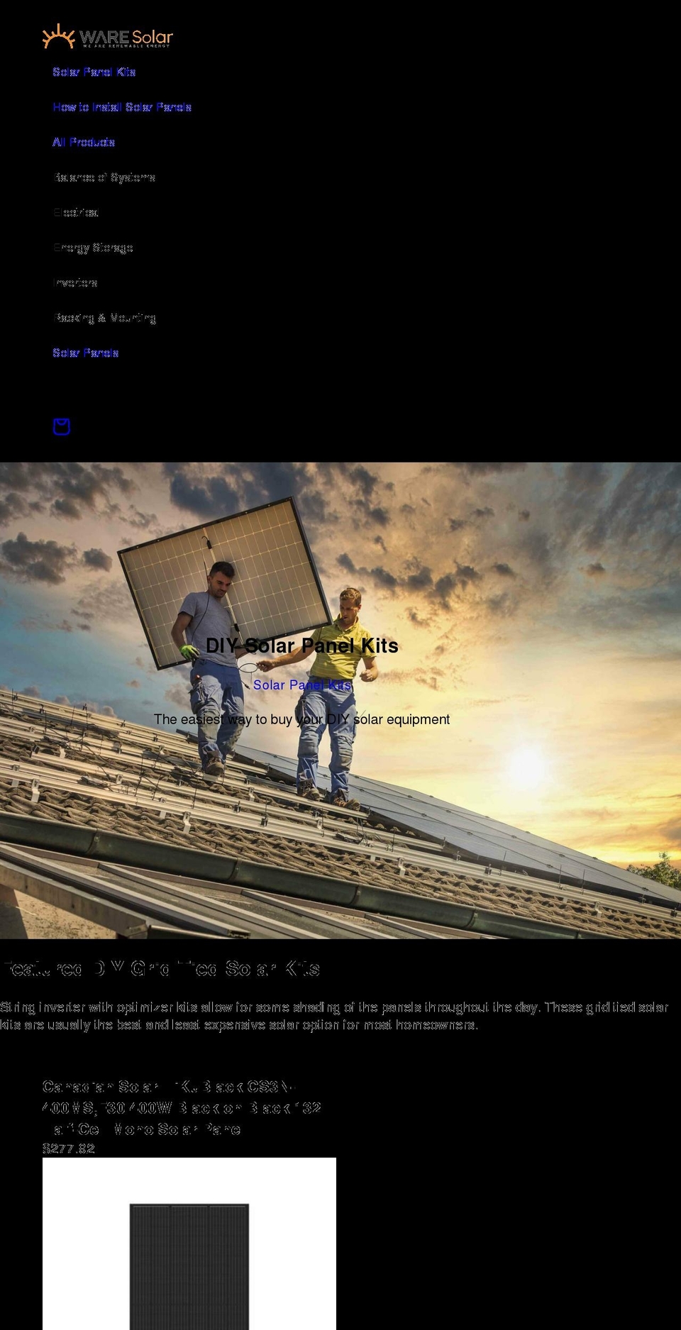ware.solar shopify website screenshot