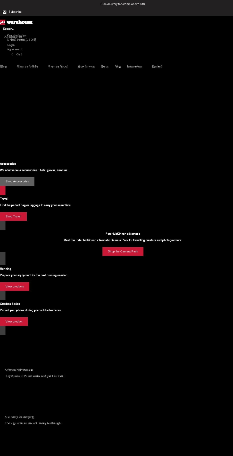 warehouse-theme-fabric.myshopify.com shopify website screenshot