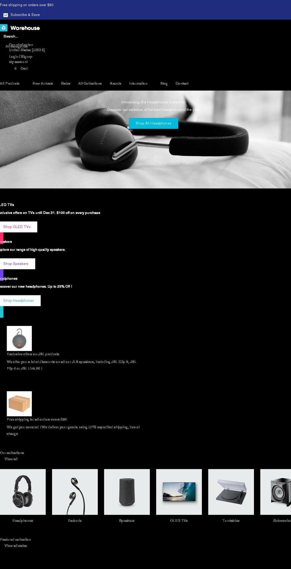 warehouse-theme-metal.myshopify.com shopify website screenshot