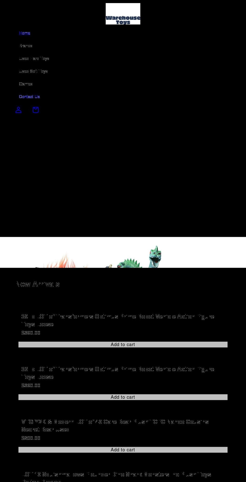 warehousetoys.com shopify website screenshot