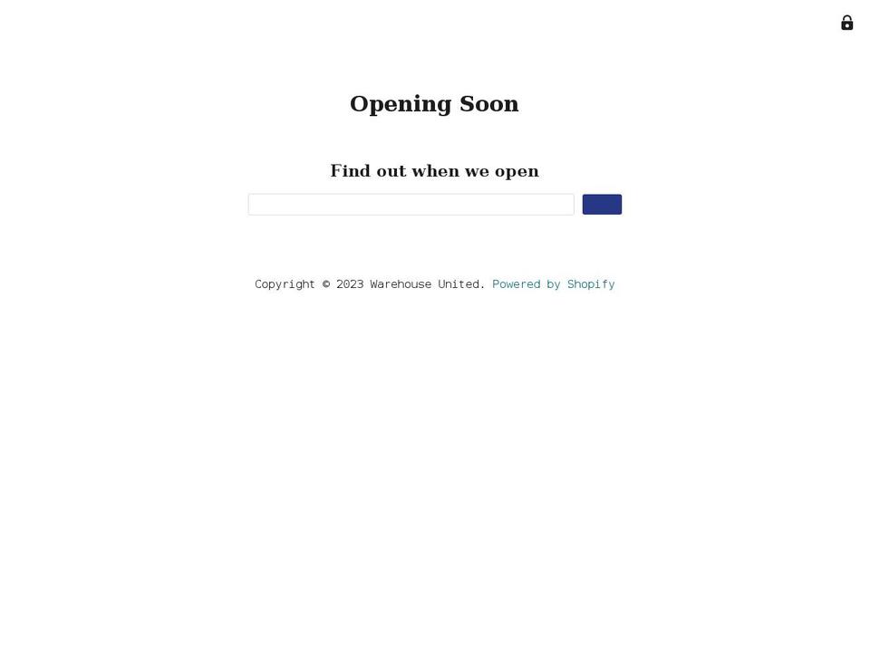 warehouseunited.com shopify website screenshot