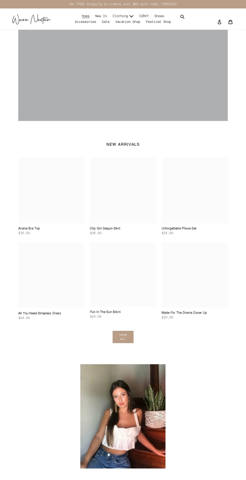 warenectar.com shopify website screenshot