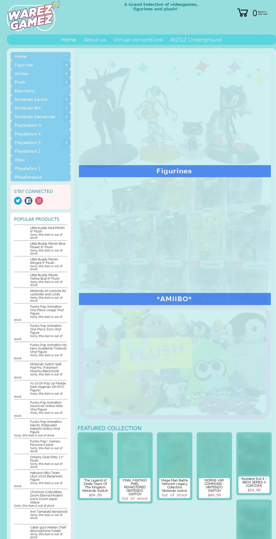 warezgamez.com shopify website screenshot