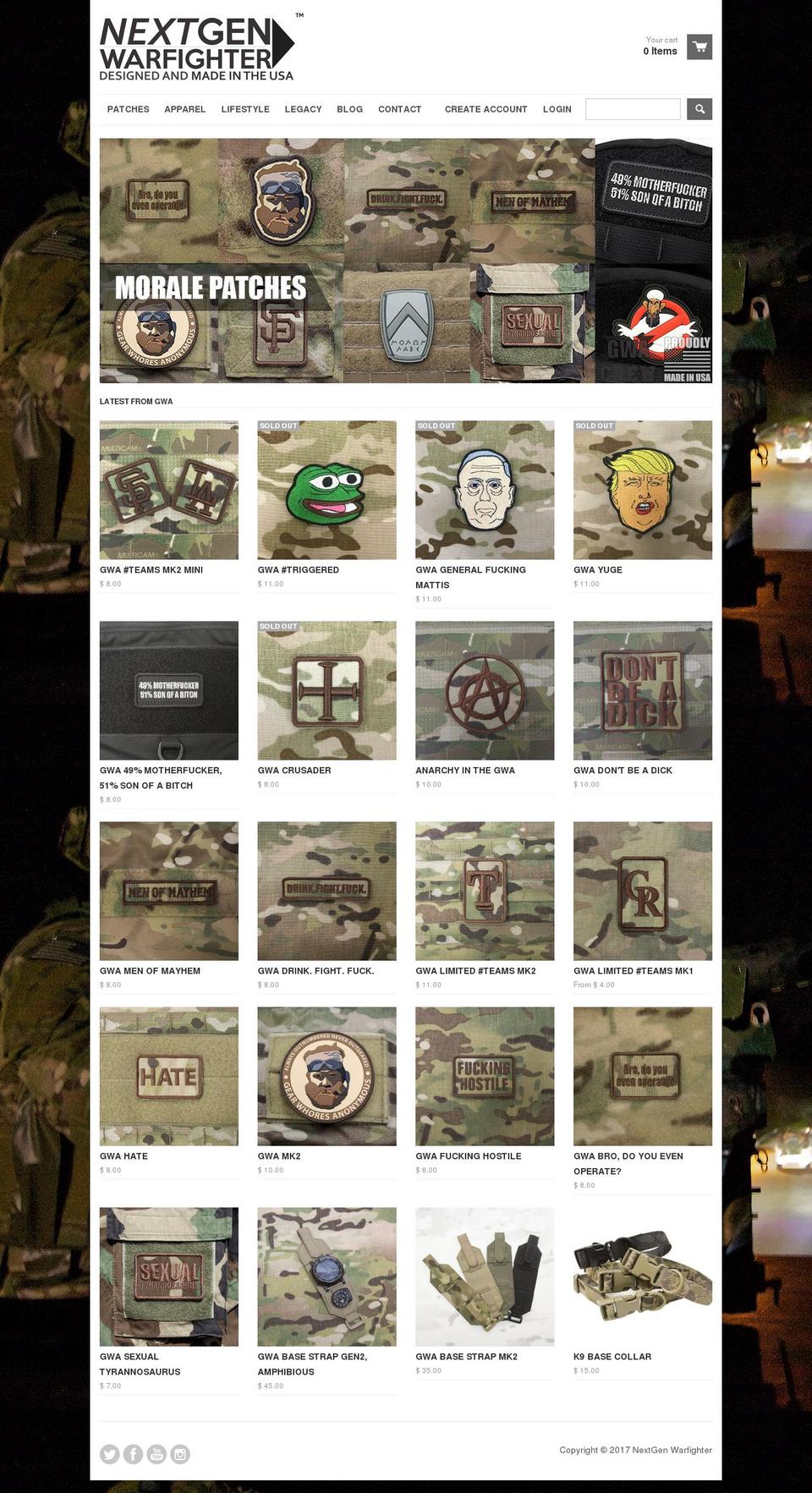 warfightertees.com shopify website screenshot