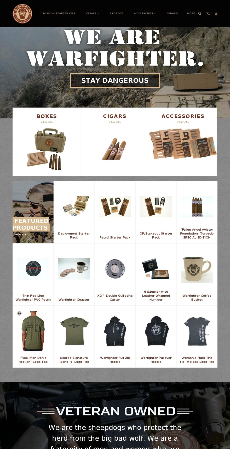 warfightertobacco.com shopify website screenshot