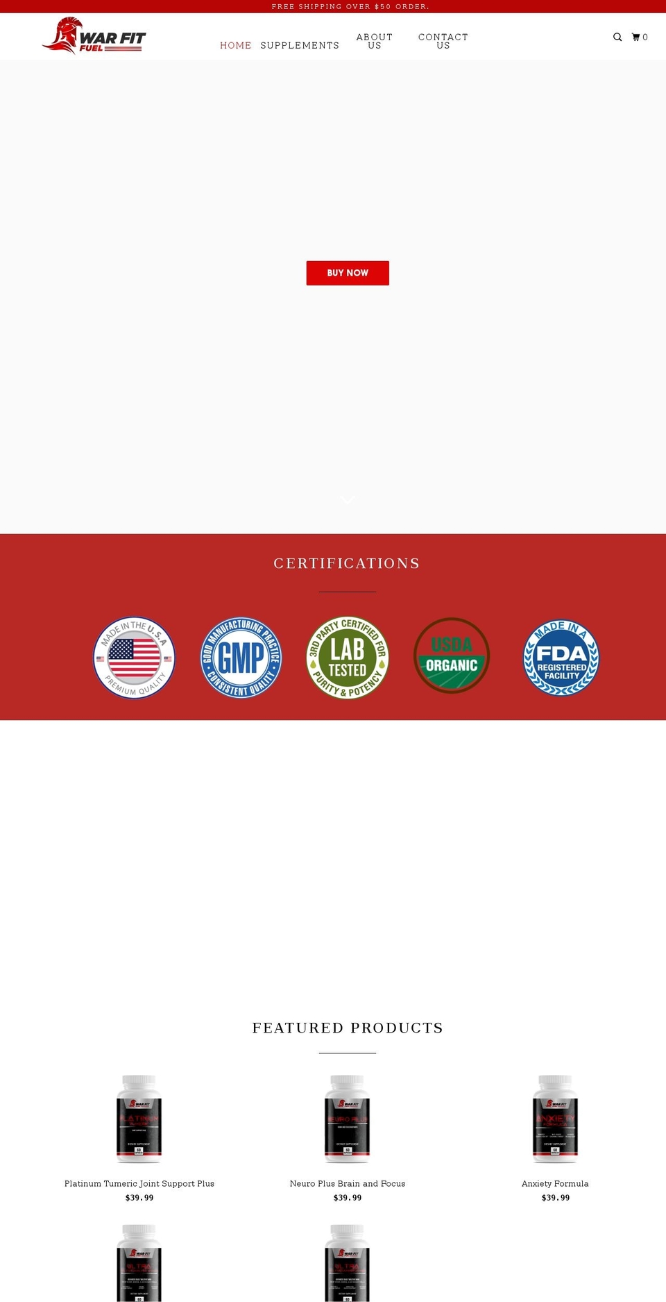 warfitfuel.com shopify website screenshot