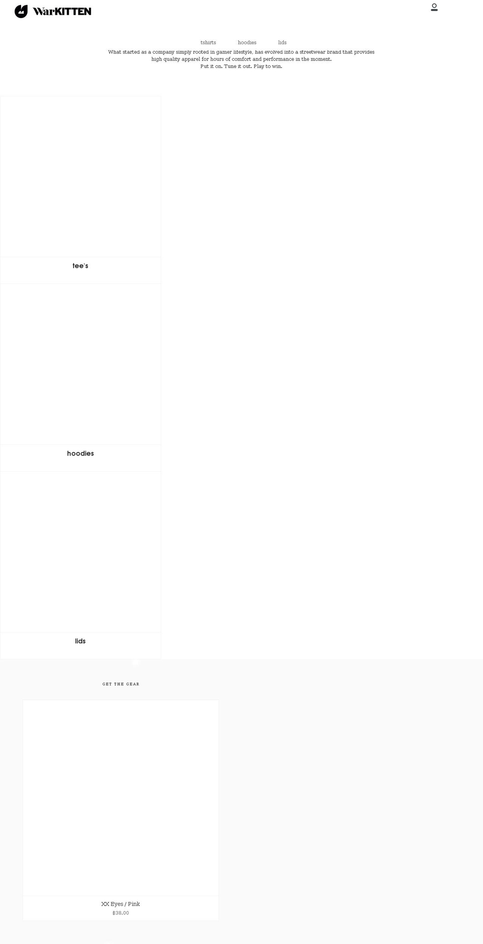 warkittenwear.com shopify website screenshot