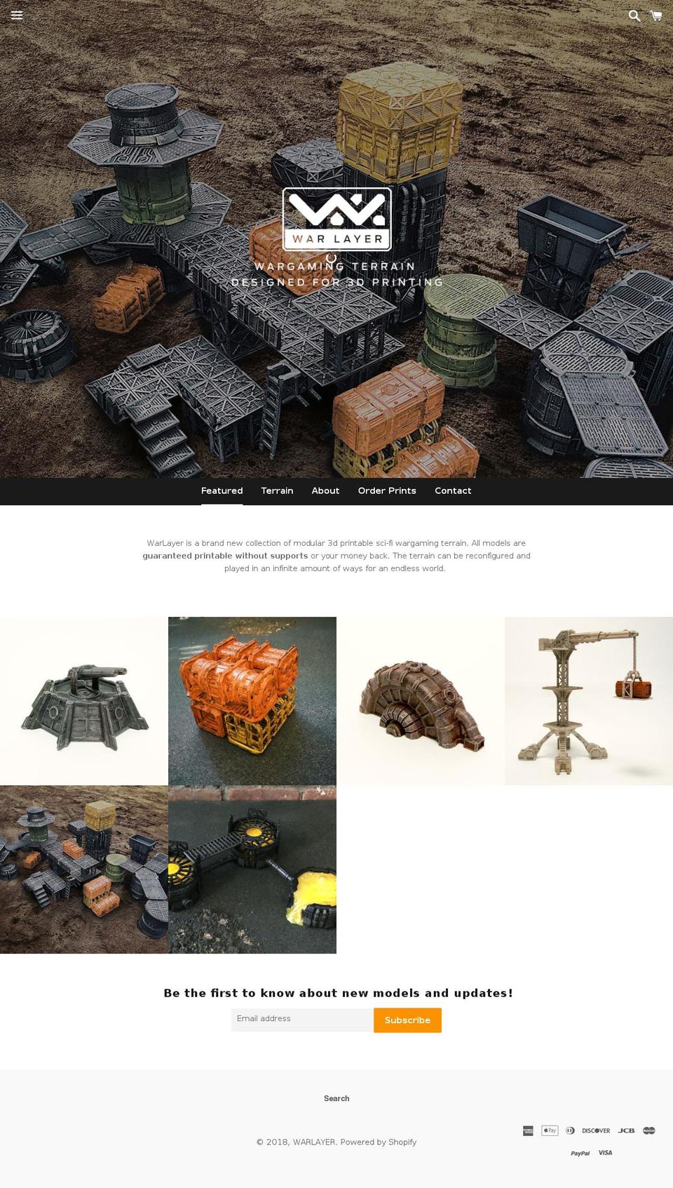 warlayer.com shopify website screenshot