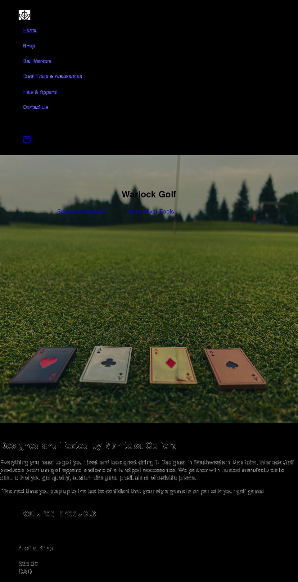 warlockgolf.com shopify website screenshot