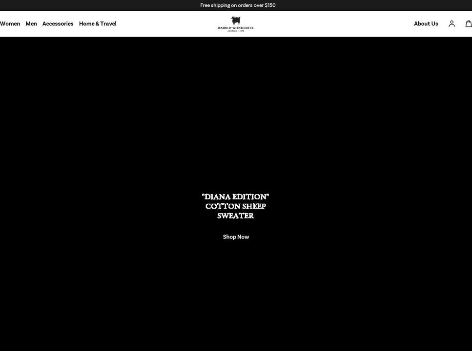 warmandwonderful.com shopify website screenshot
