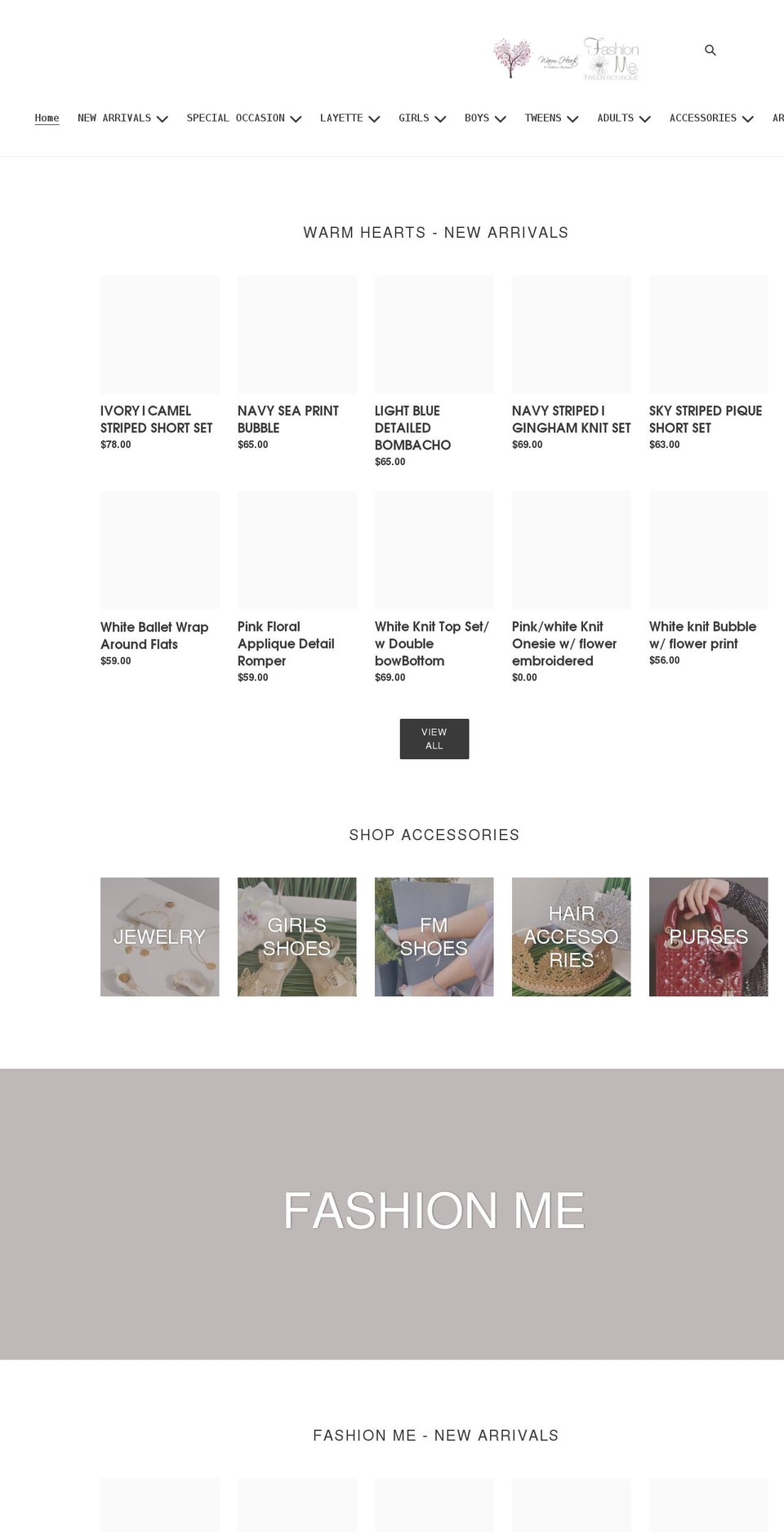 warmheartsboutiquemiami.com shopify website screenshot